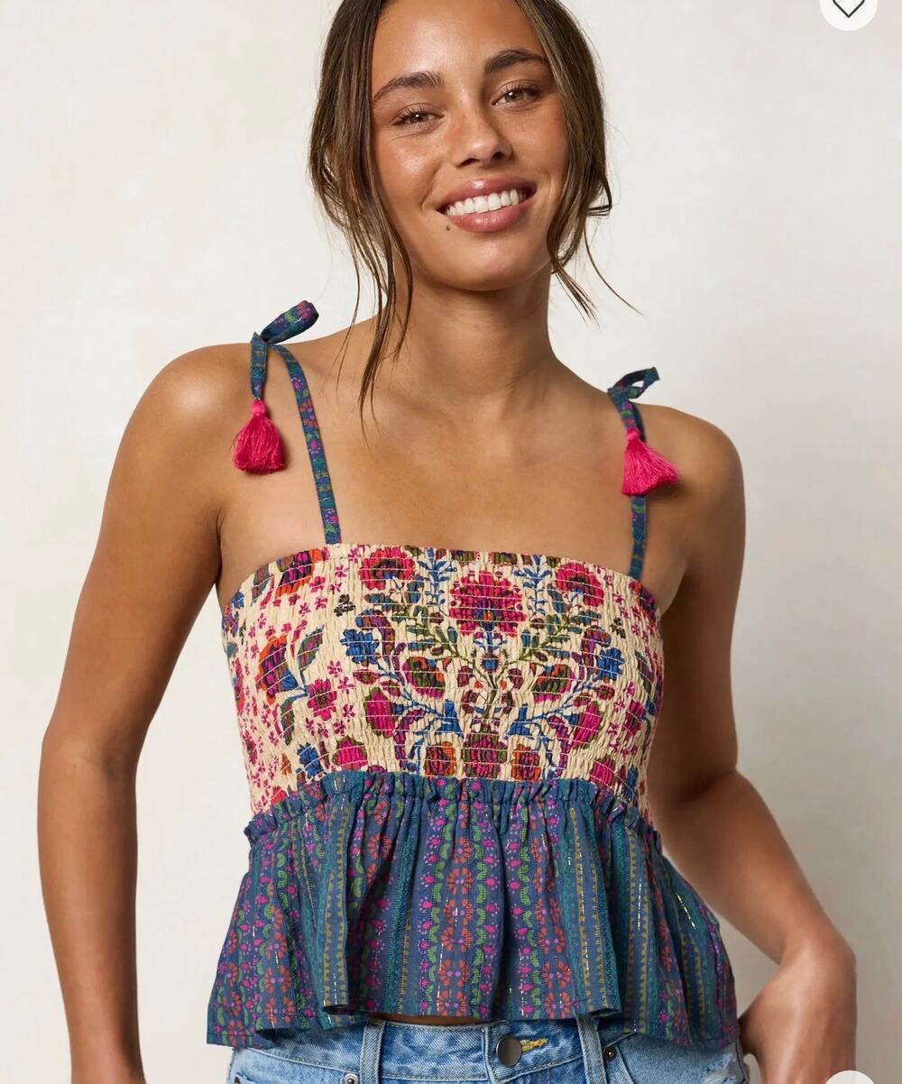 NWT Natural Life Gracie Smocked Top - S